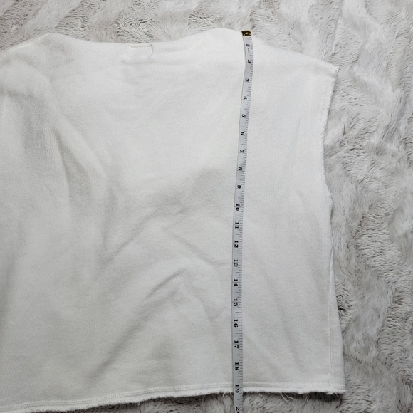 Bellerose Filie Cotton White Fringe Hem Hooded Sweatshirt Size 1 - Picture 12 of 16